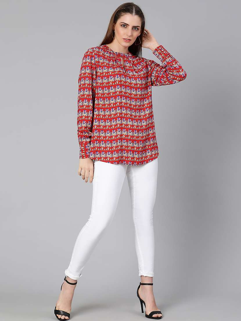 women printed long sleeves top - 21584919 - Standard Image - 4