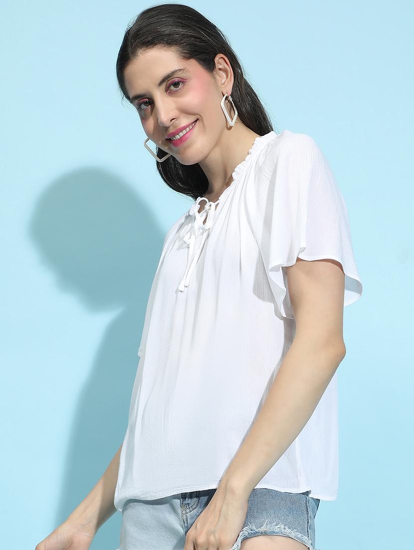 women solid short sleeves top - 21584951 -  Standard Image - 1