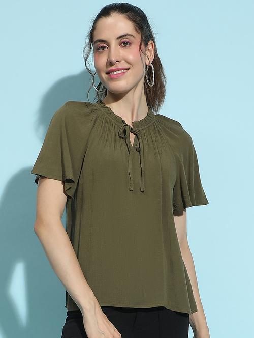 women solid short sleeves top - 21584952 -  Standard Image - 0