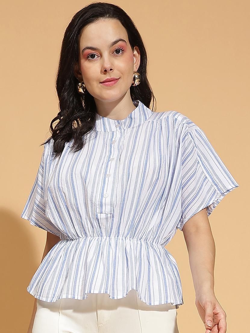 women printed kimono sleeves peplum top - 21584987 - Zoom Image - 0