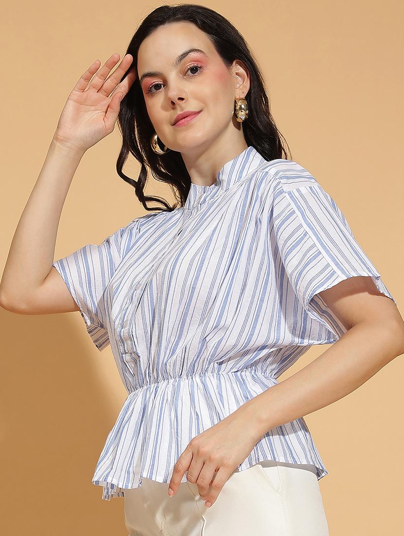 women printed kimono sleeves peplum top - 21584987 -  Standard Image - 1