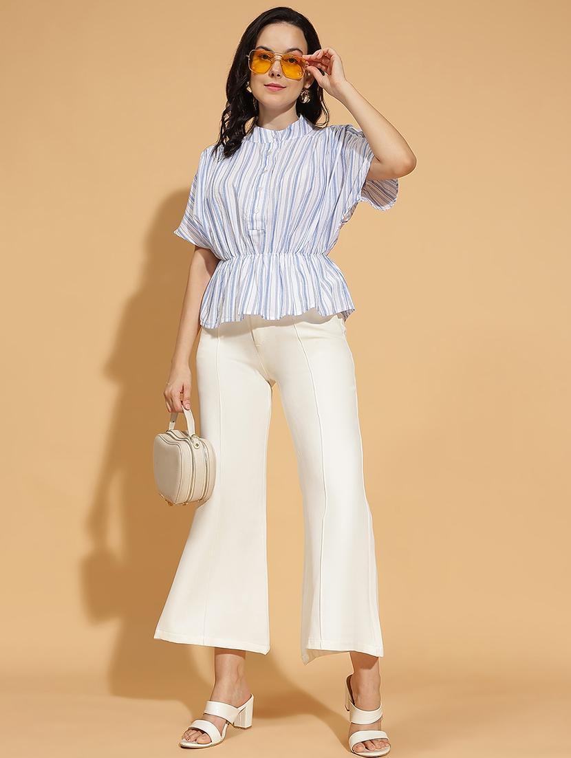 women printed kimono sleeves peplum top - 21584987 - Standard Image - 4