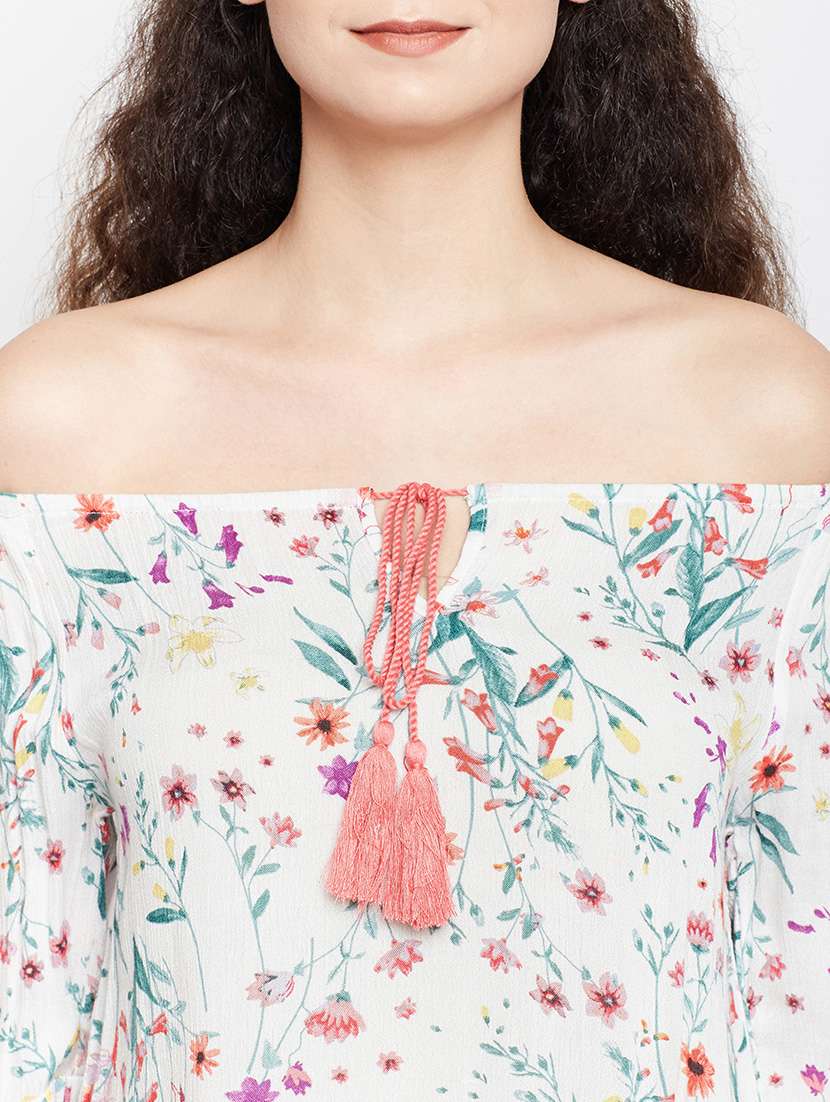 women floral printed off shoulder top - 21585029 - Standard Image - 4