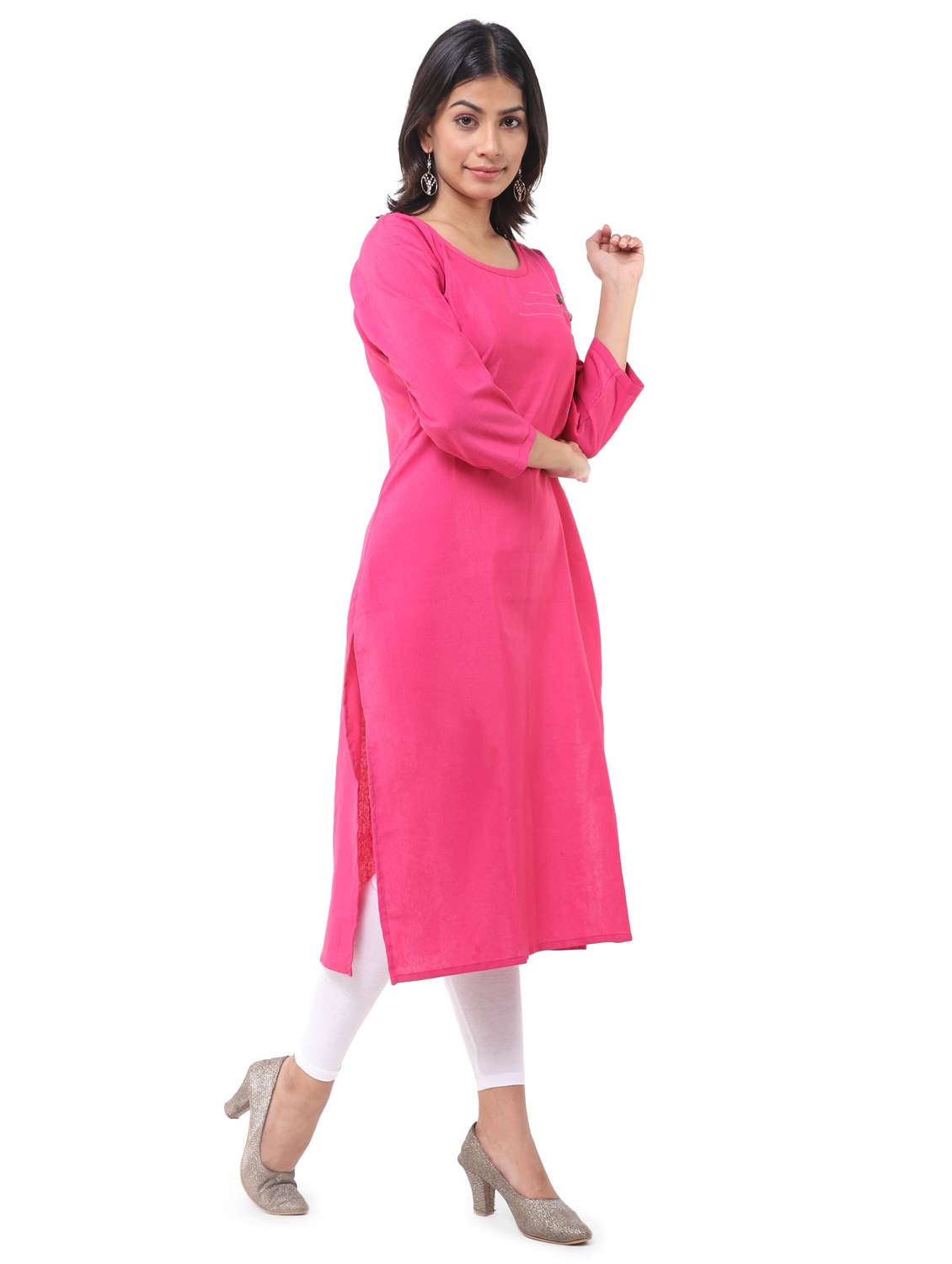 women pack of 2 solid straight kurta - 21585377 -  Standard Image - 6