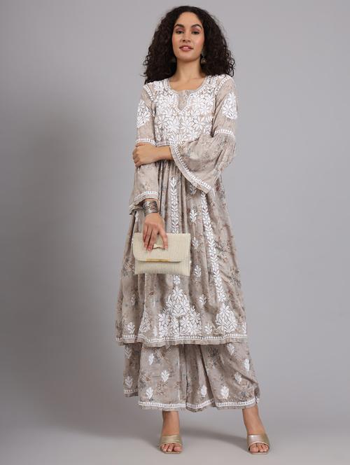 women floral kurta palazzo set  - 21585394 -  Standard Image - 0