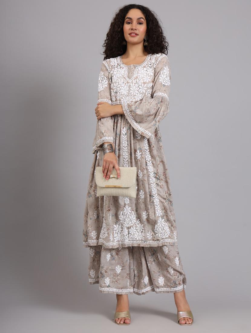 women floral kurta palazzo set  - 21585394 -  Zoom Image - 0