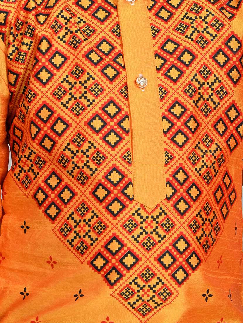 boys printed mandarin neck kurta salwar set - 21585419 -  Standard Image - 4