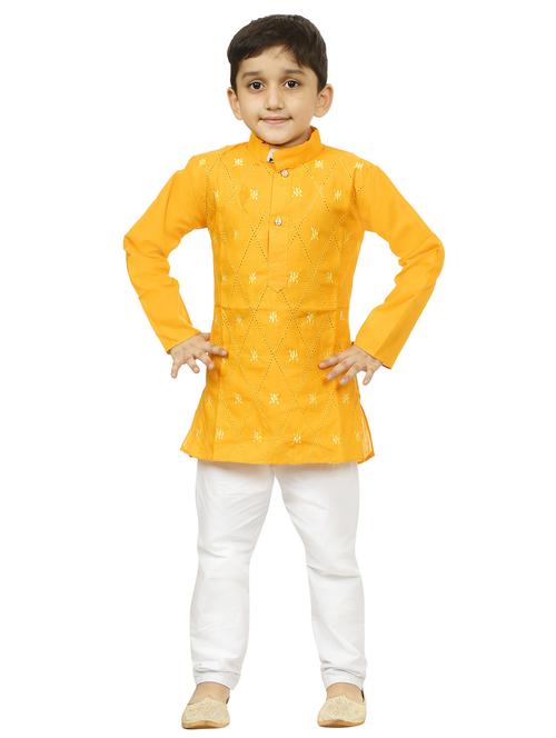 boys embroidered mandarin neck kurta pyjama set - 21585431 -  Standard Image - 0