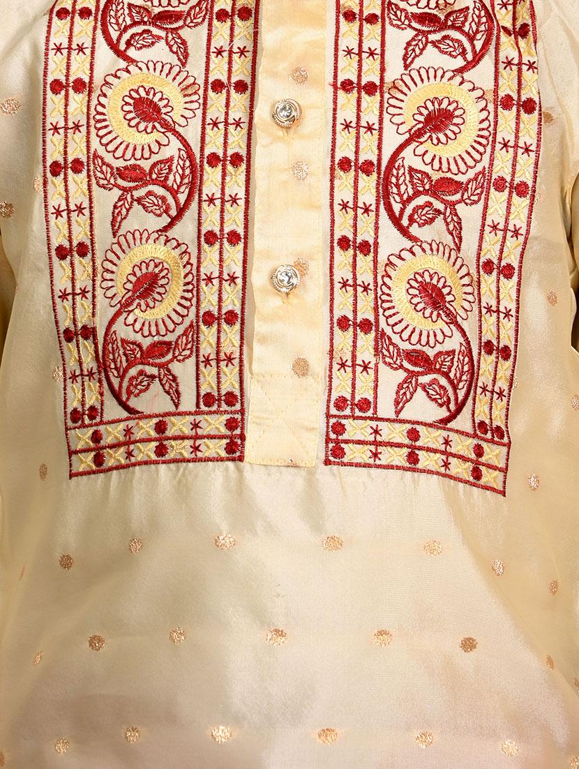 boys embroidered mandarin neck kurta salwar set - 21585441 - Standard Image - 4