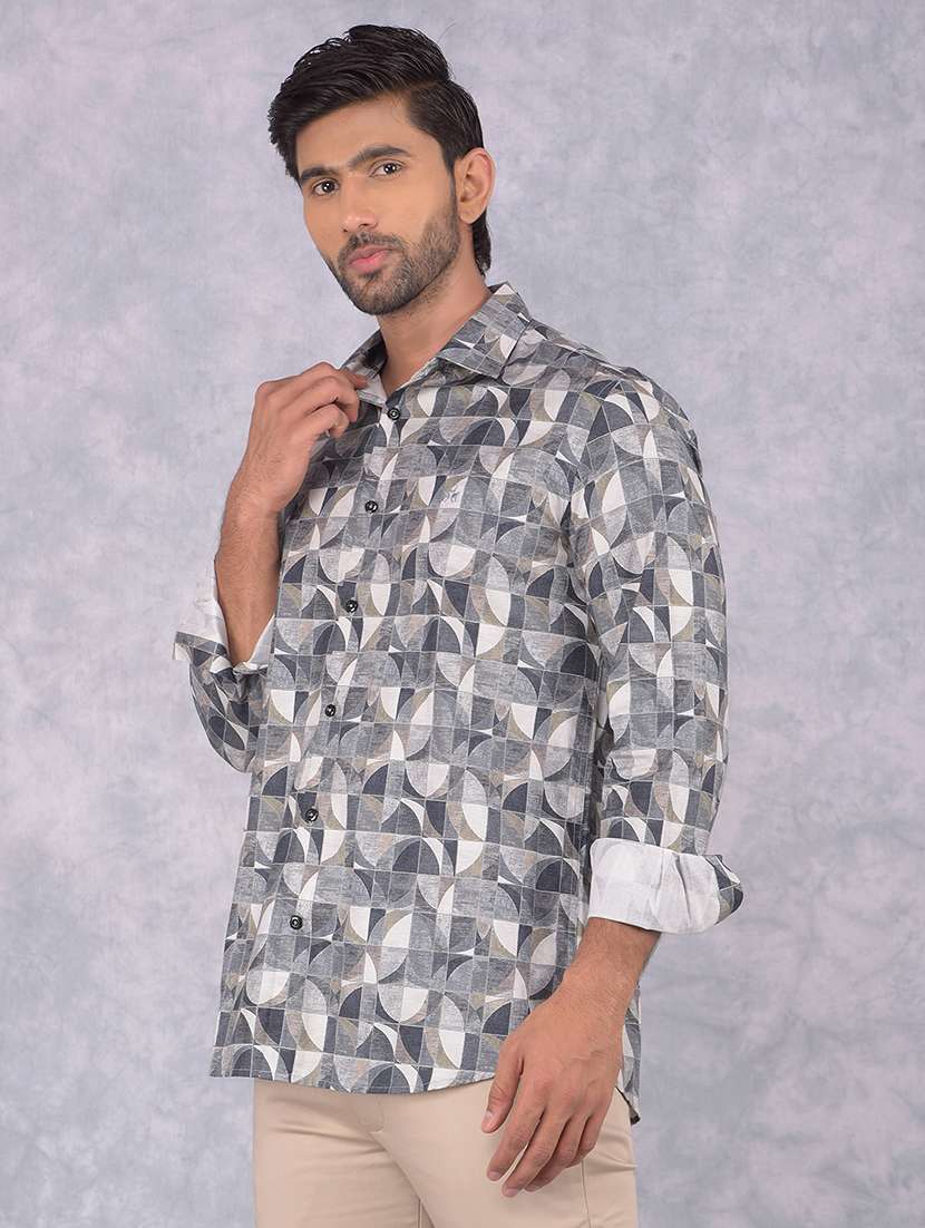 men printed regular fit casual shirt - 21585667 -  Standard Image - 1