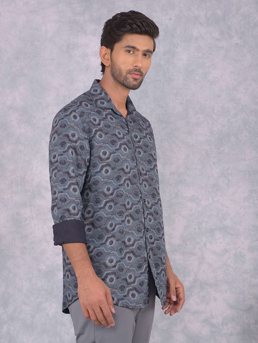 men printed regular fit casual shirt - 21585670 -  Standard Image - 1