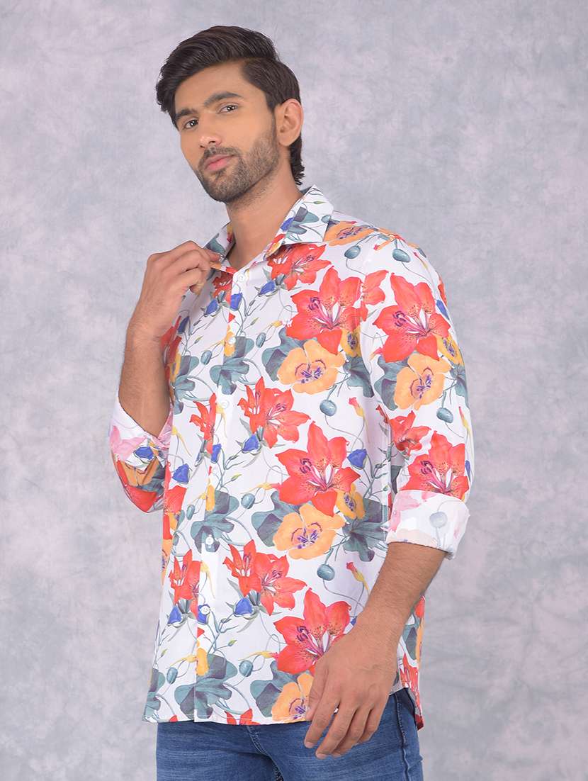 men floralprinted regular fit casual shirt - 21585679 -  Standard Image - 1