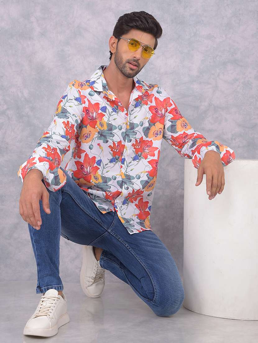 men floralprinted regular fit casual shirt - 21585679 -  Standard Image - 4