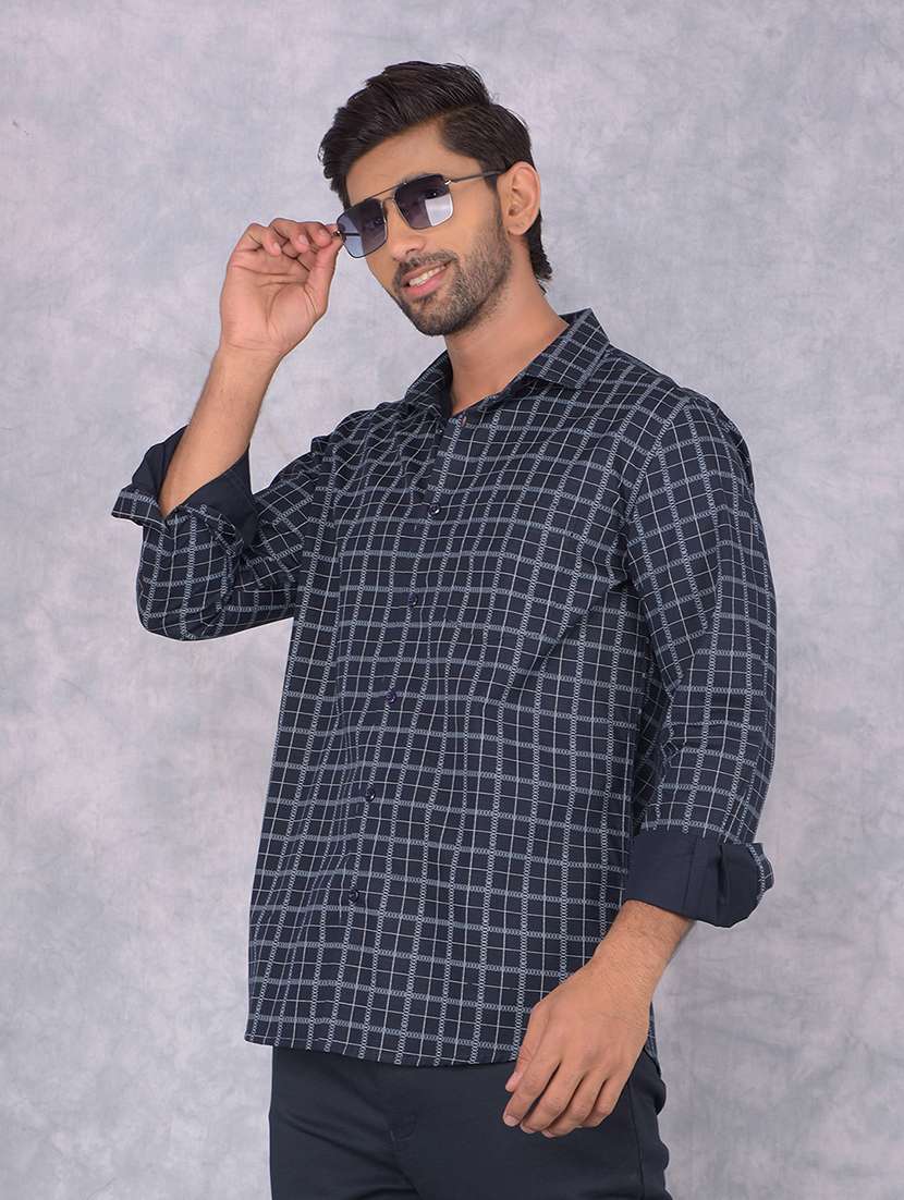 men checkered regular fit casual shirt - 21585682 -  Standard Image - 1