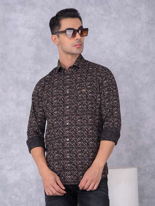 men printed regular fit casual shirt - 21585701 - Standard Image - 0