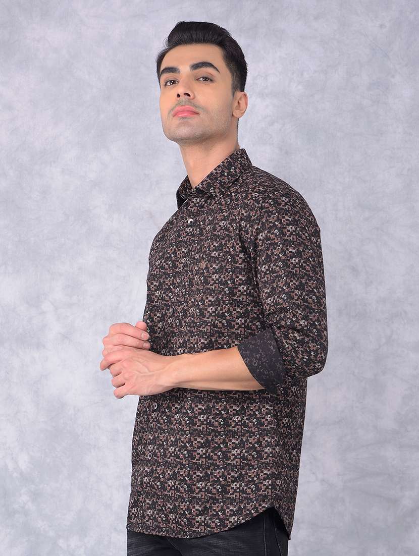 men printed regular fit casual shirt - 21585701 - Standard Image - 1
