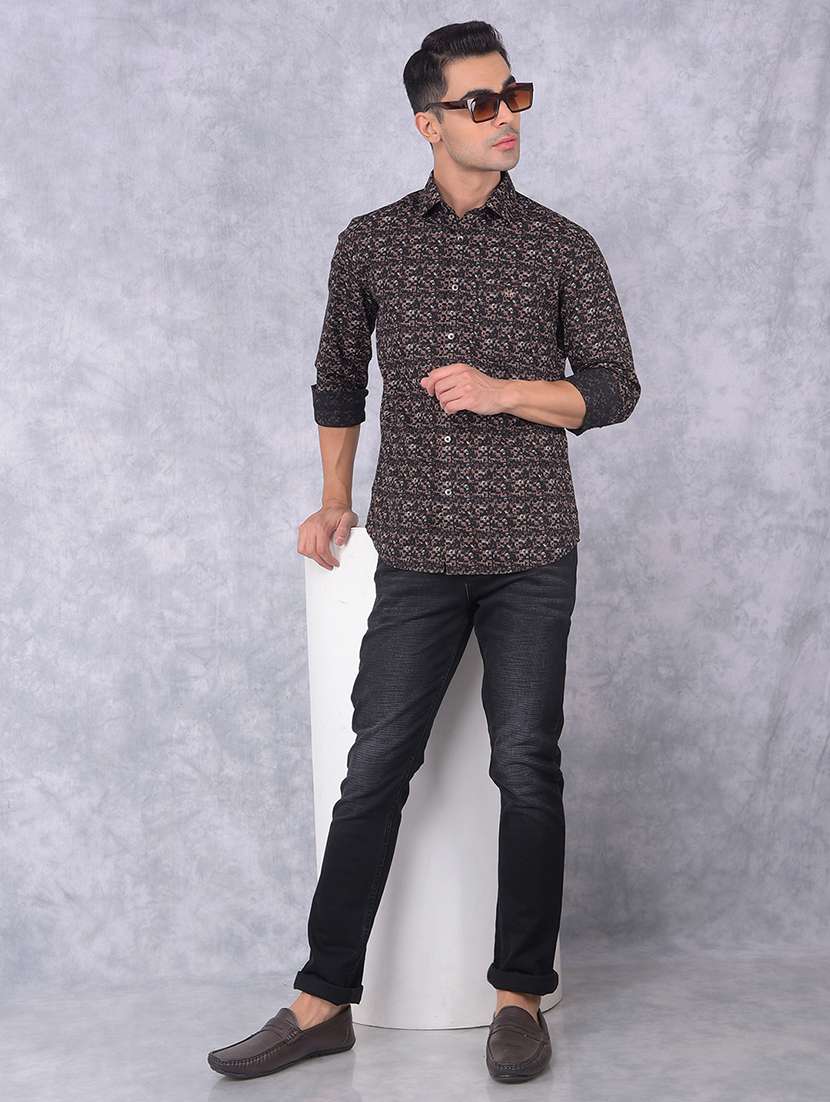 men printed regular fit casual shirt - 21585701 - Standard Image - 4