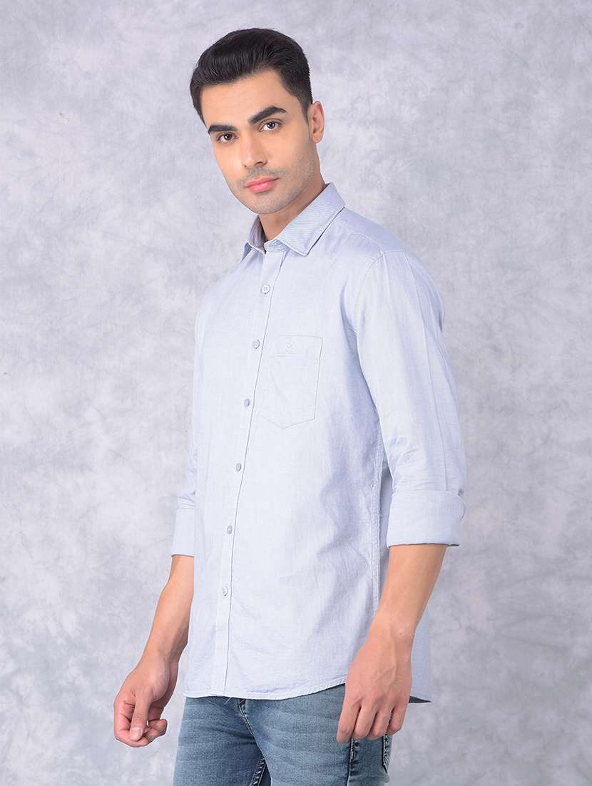 men solid regular fit casual shirt - 21585711 - Standard Image - 1