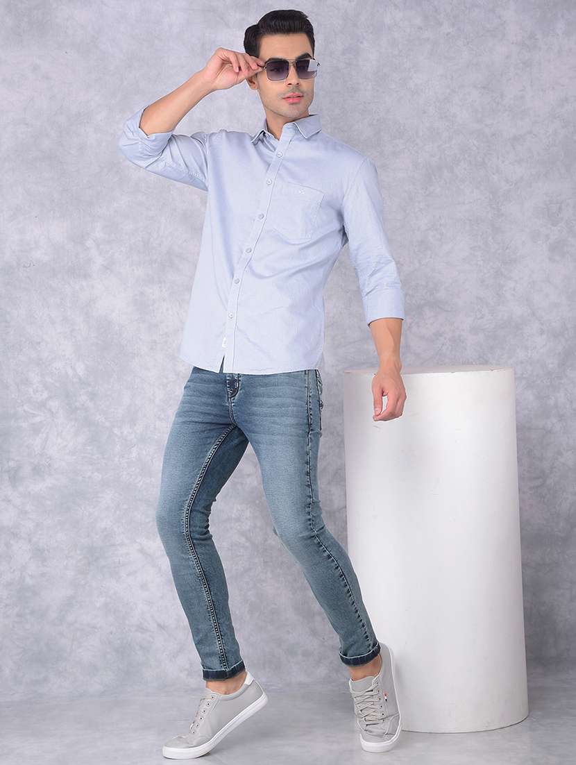 men solid regular fit casual shirt - 21585711 - Standard Image - 4