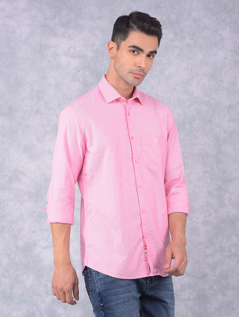 men solid regular fit casual shirt - 21585712 -  Standard Image - 1