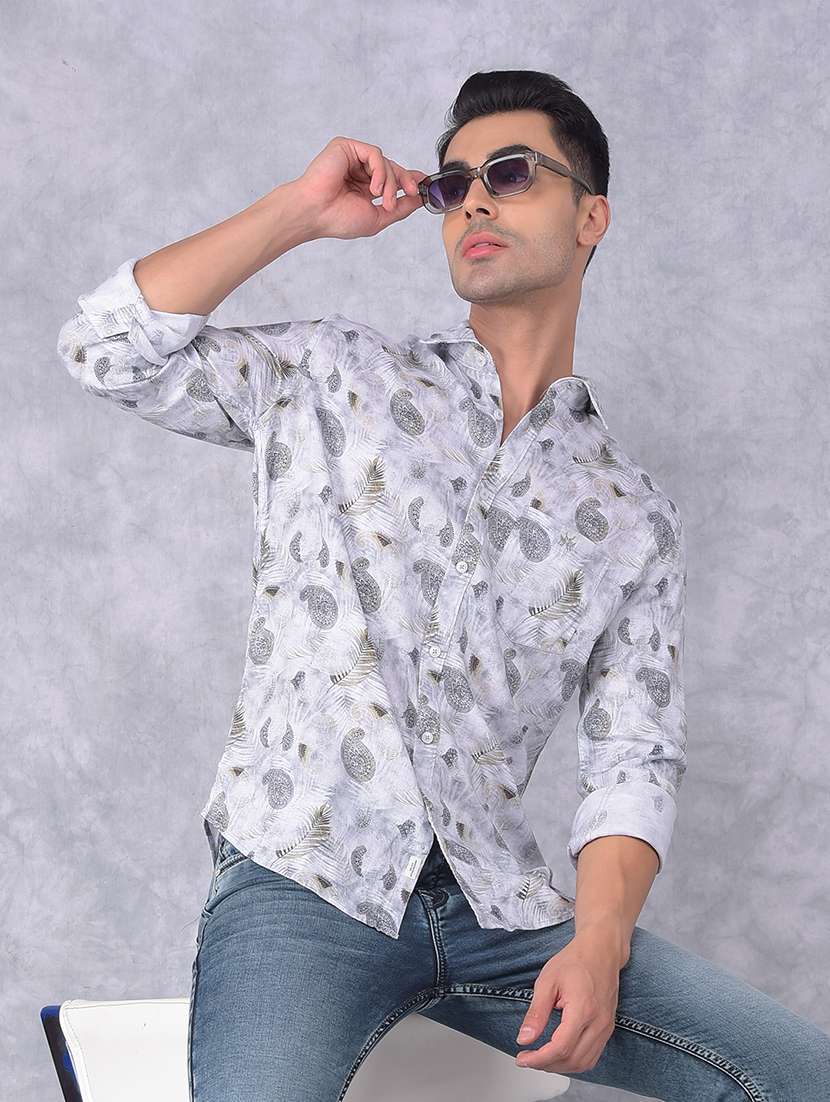 men printed regular fit casual shirt - 21585714 -  Standard Image - 1