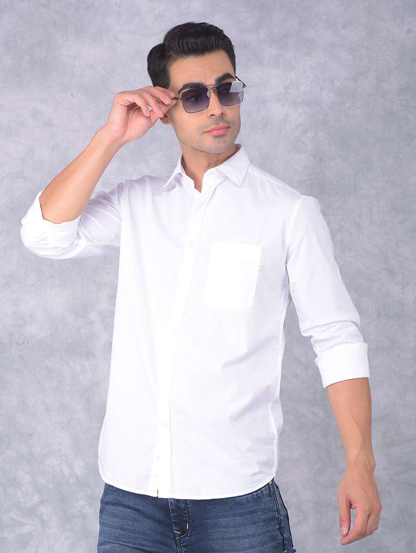 men solid regular fit casual shirt - 21585719 -  Standard Image - 1