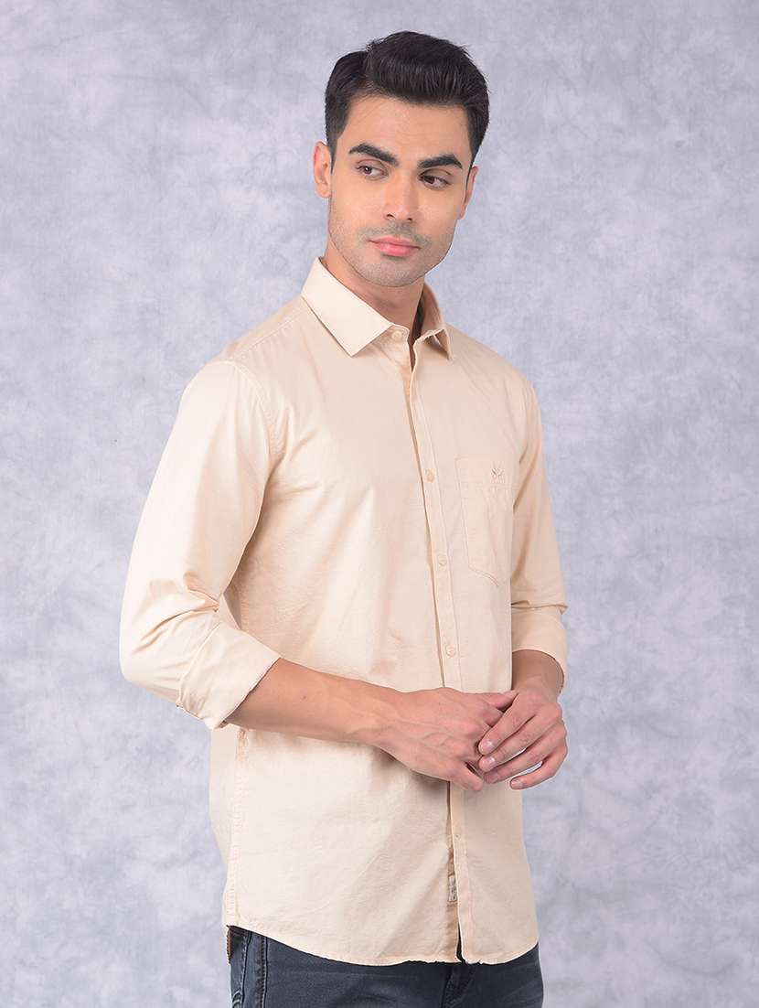 men solid regular fit casual shirt - 21585720 -  Standard Image - 1