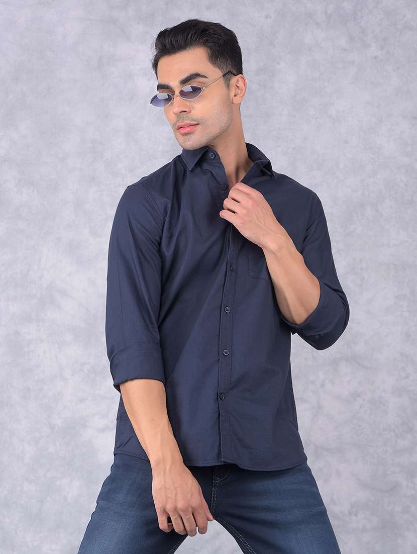 men solid regular fit casual shirt - 21585727 -  Standard Image - 1