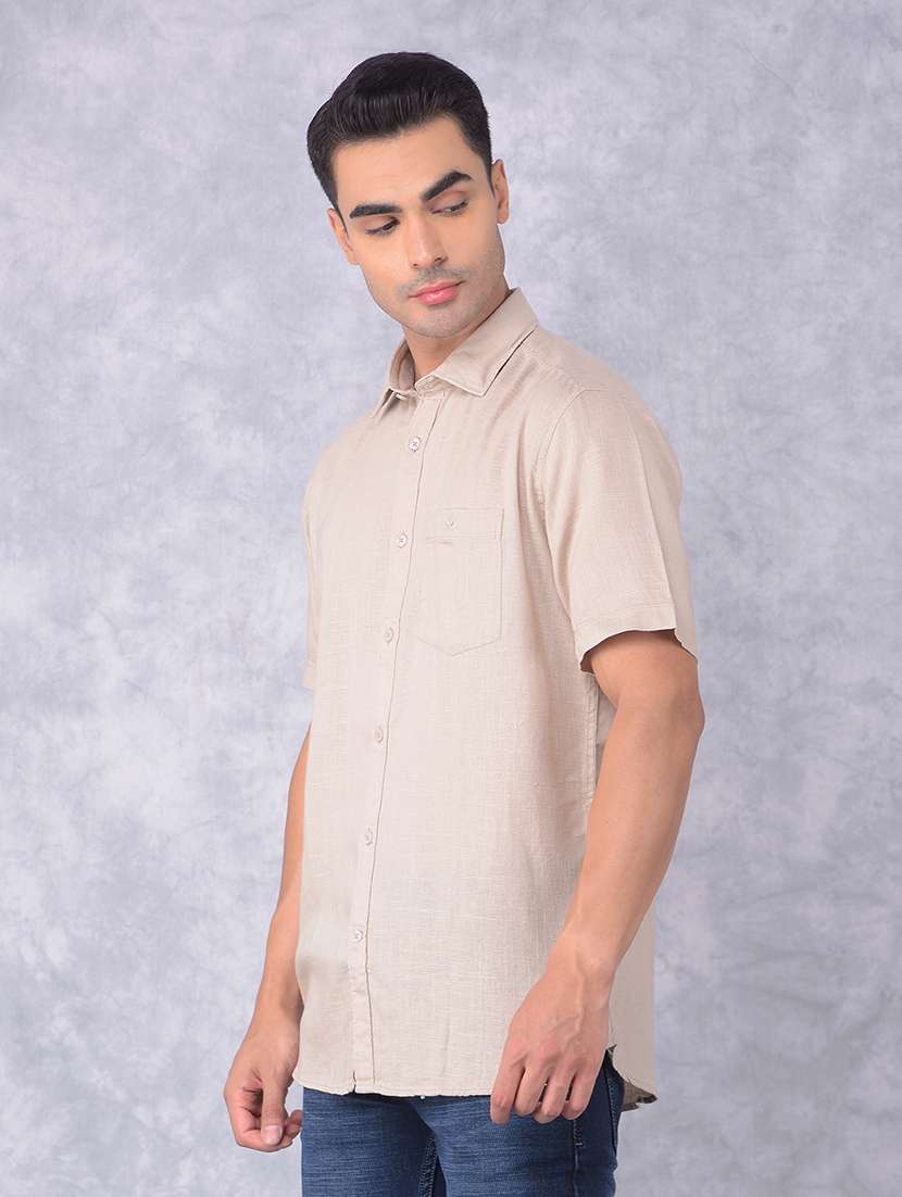 men solid regular fit casual shirt - 21585728 -  Standard Image - 1