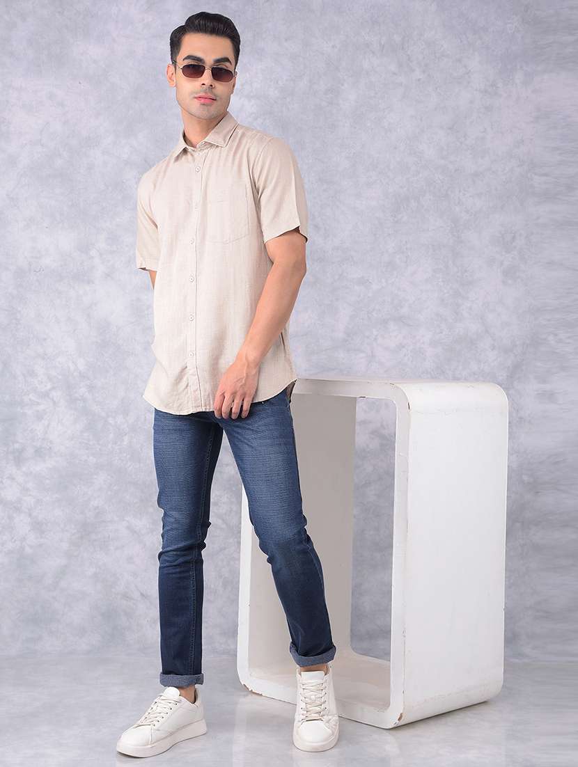 men solid regular fit casual shirt - 21585728 -  Standard Image - 4