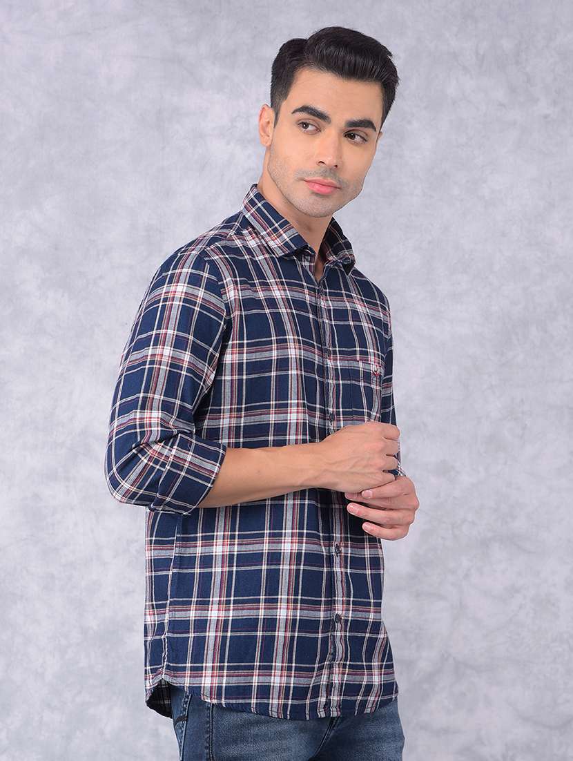 men checkered regular fit casual shirt - 21585750 -  Standard Image - 1