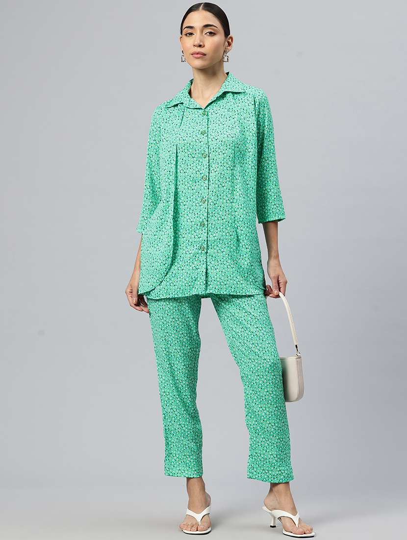 women printed shirt and trouser co-ord set