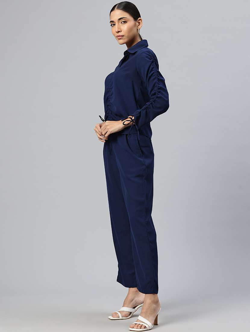 women solid top and trouser co-ord set - 21586264 -  Standard Image - 1