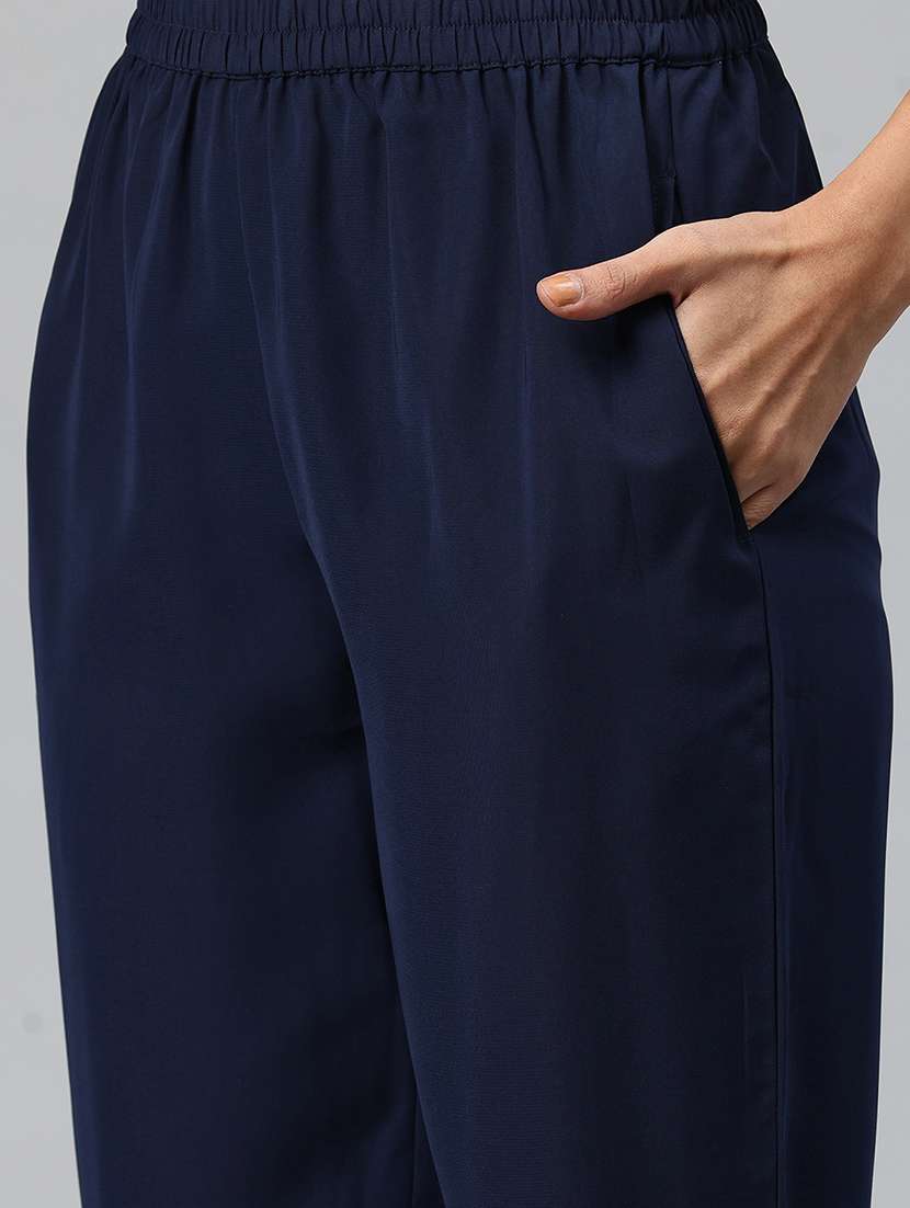 women solid top and trouser co-ord set - 21586264 -  Standard Image - 4