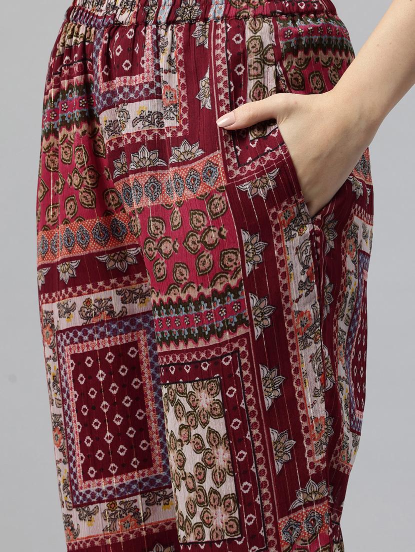 women printed top and trouser co-ord set - 21586269 - Standard Image - 4