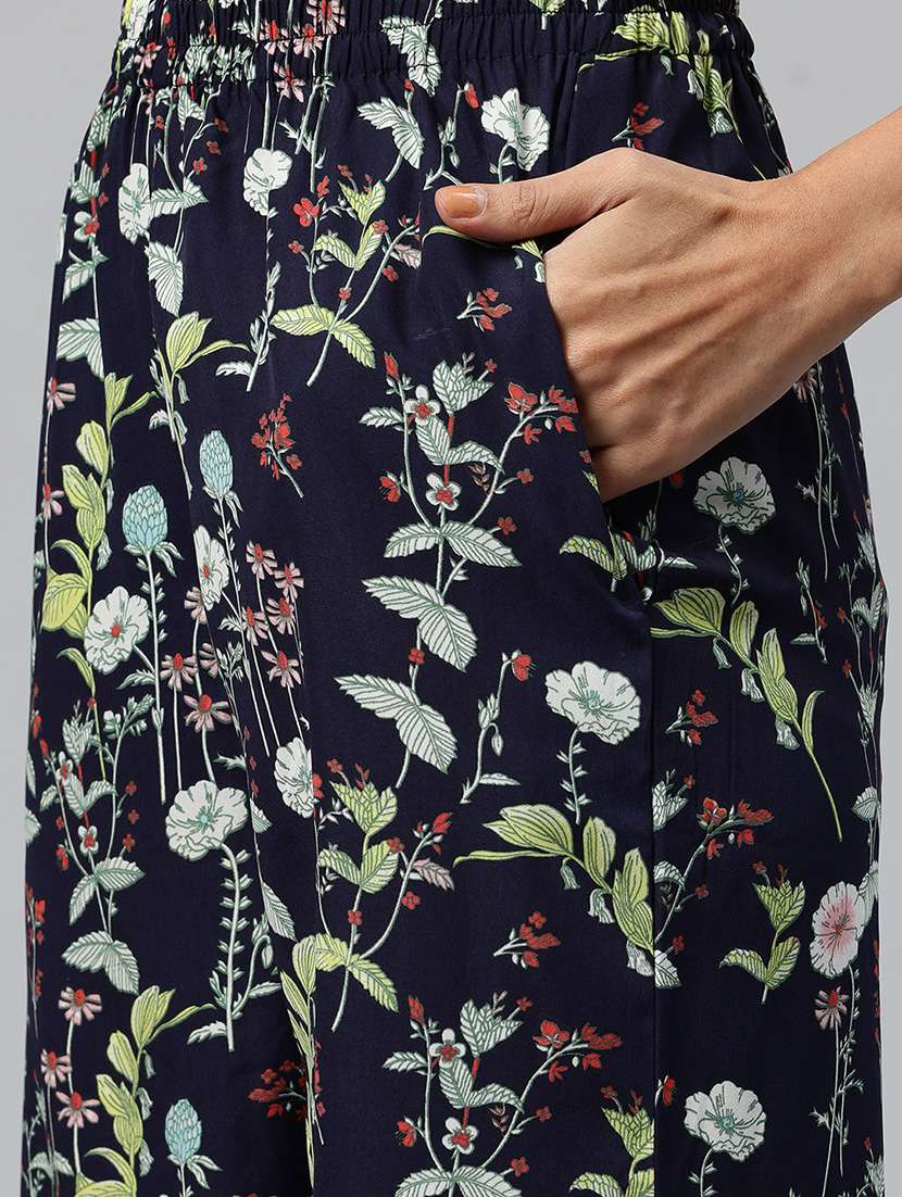 women floral printed three quarter sleeves top & palazzo co-ord set - 21586274 - Standard Image - 4