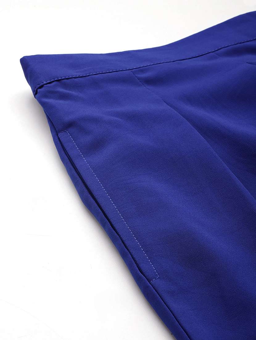 women solid three quarter sleeves jacket & trouser set - 21586277 -  Standard Image - 6