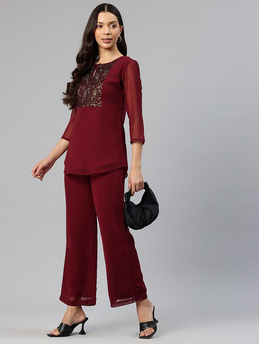 women sequins detailed top & trouser co-ord set - 21586282 - Zoom Image - 0