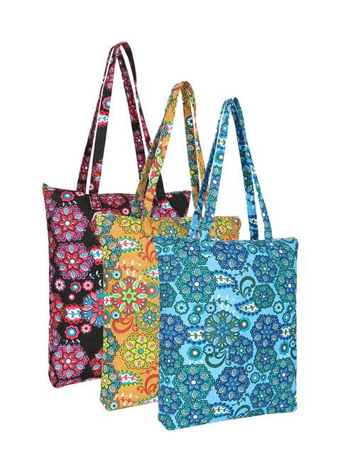 pack of 3 floral printed tote bags - 21586475 -  Standard Image - 0