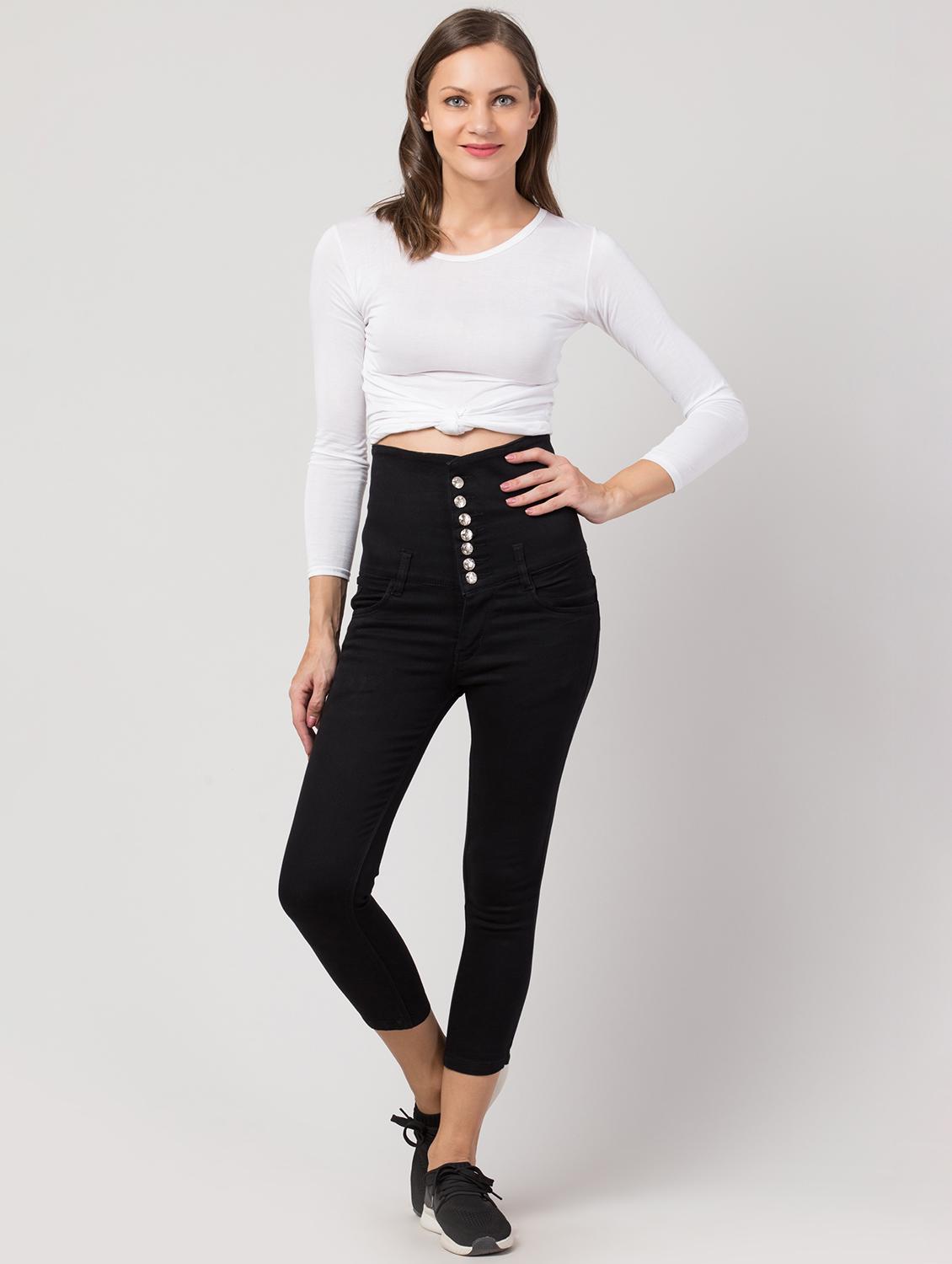 women black denim jean - 21586499 - Standard Image - 4