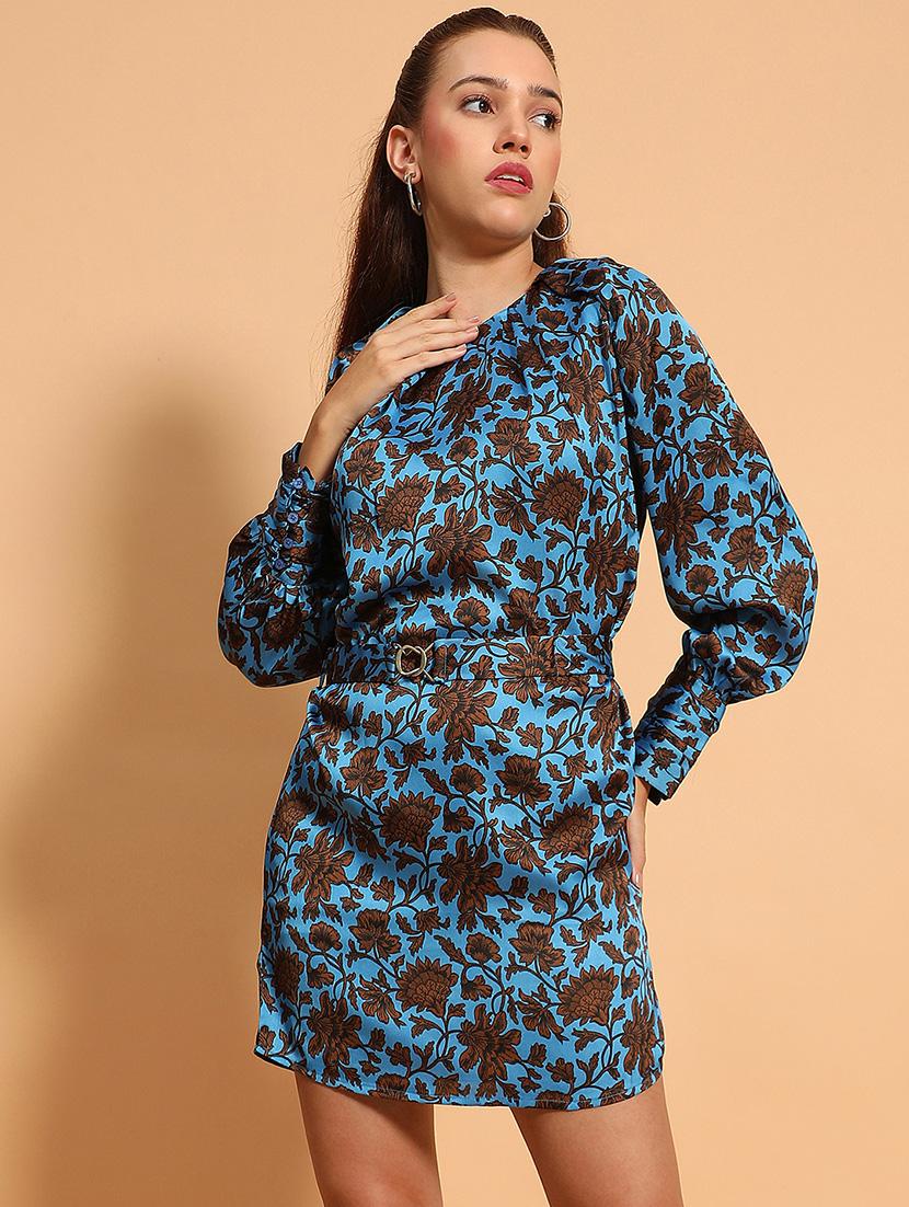 women floral printed long sleeves bodycon dress - 21586522 -  Standard Image - 1