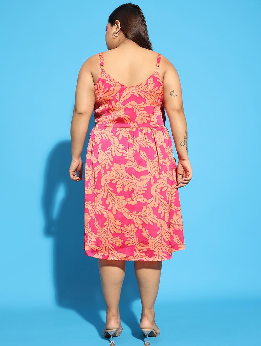 women floral printed sleeveless plus size a-line dress - 21586530 - Standard Image - 4