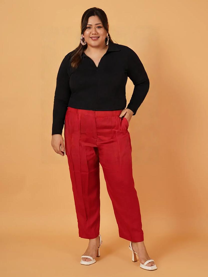women solid mid rise tailored pant - 21586546 - Zoom Image - 0