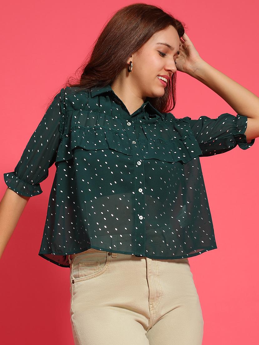 women printed short sleeves shirt - 21586562 -  Standard Image - 1