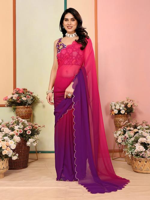 women ombre shade saree with blouse - 21586632 - Standard Image - 0