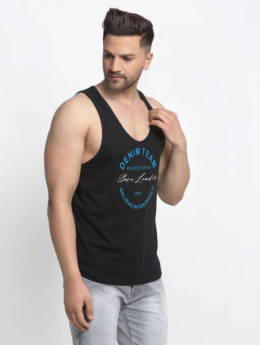 men scoop neck printed vest - 21586645 - Standard Image - 1