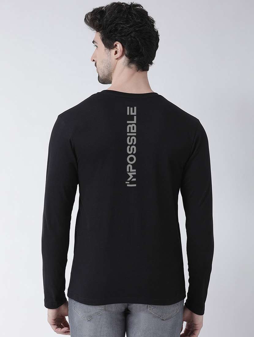 men v-neck back print t-shirt - 21586647 -  Zoom Image - 0