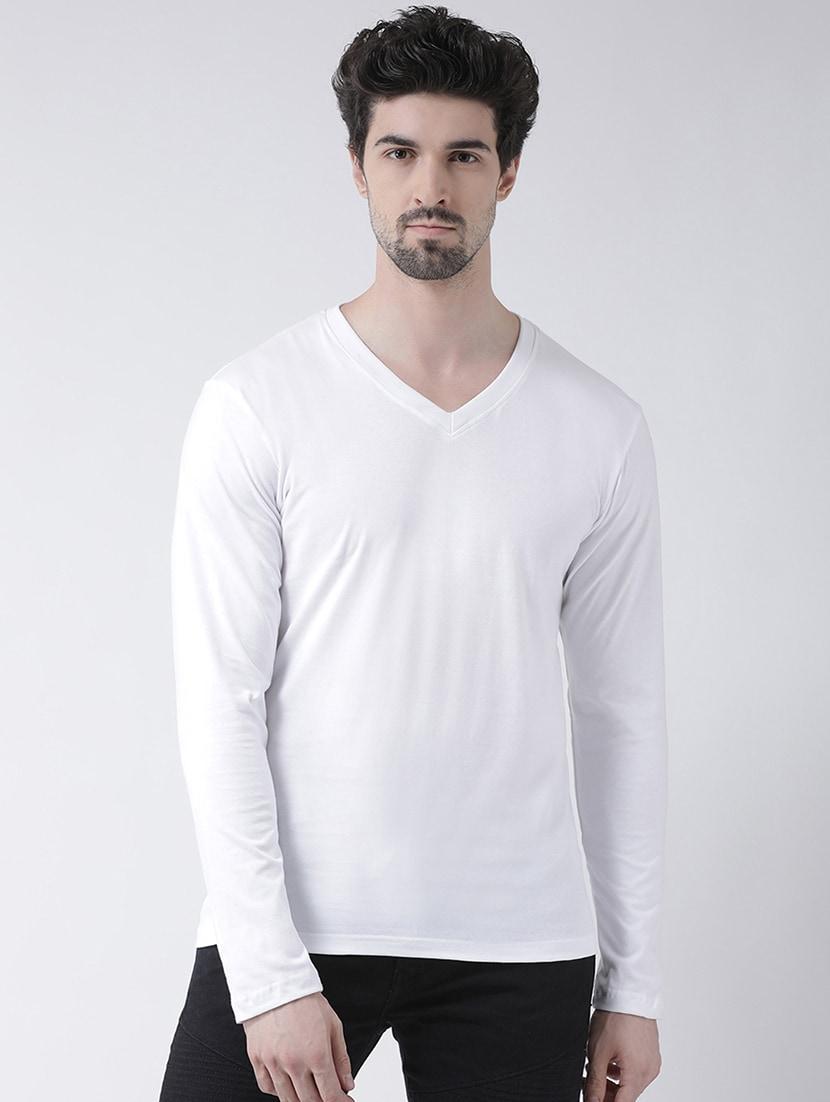 men v-neck back print t-shirt - 21586648 - Standard Image - 1