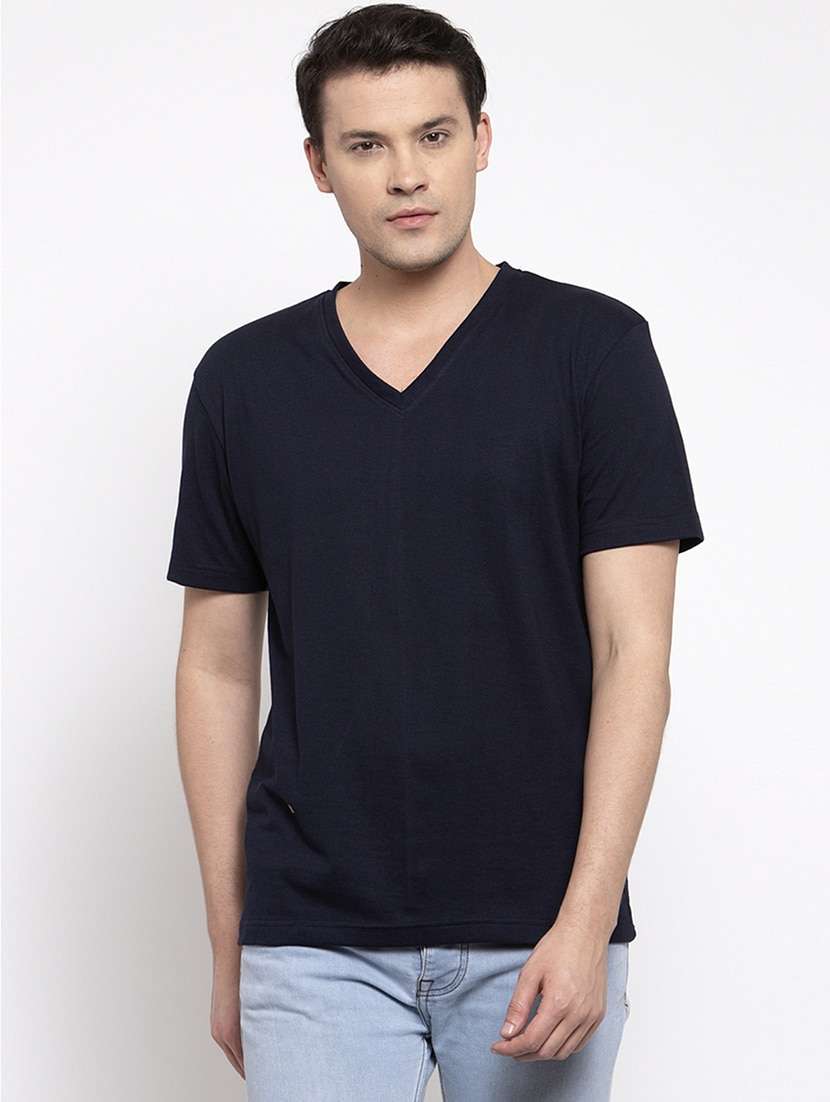men v-neck back print t-shirt - 21586652 -  Standard Image - 1
