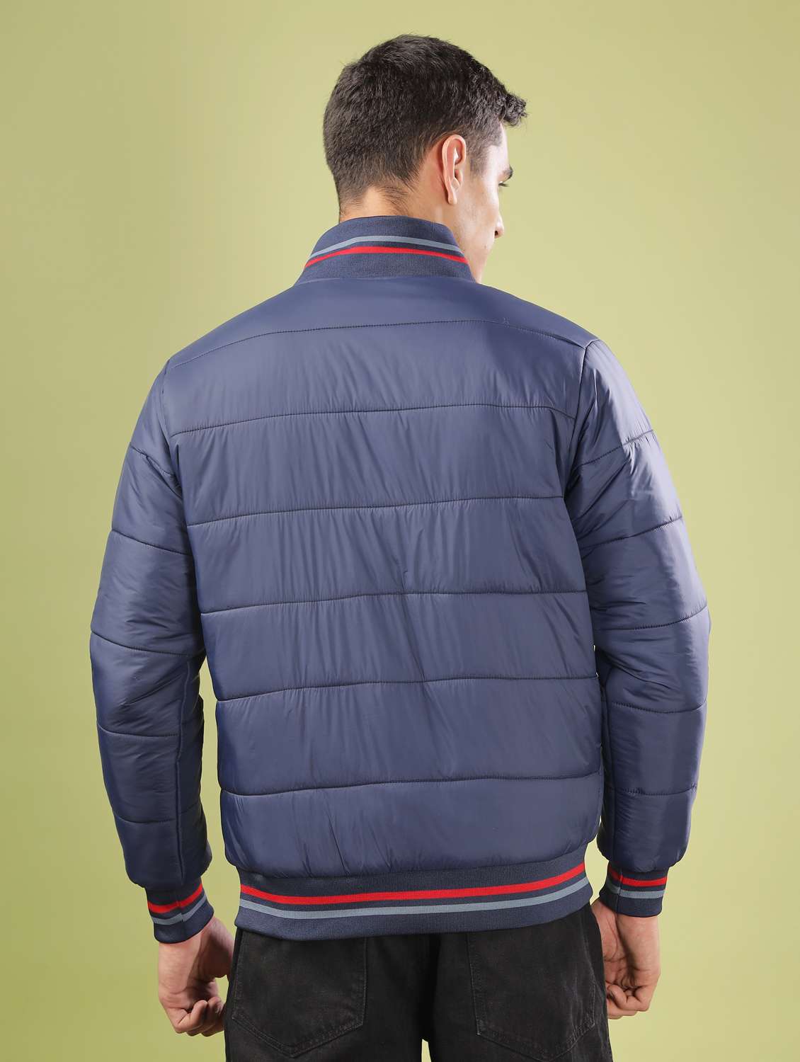 men solid long sleeve quilted jacket - 21586693 -  Standard Image - 4